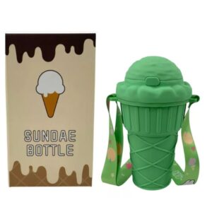 Vaso 500 Ml Diseño Helado Antiderrames Popote Silicona