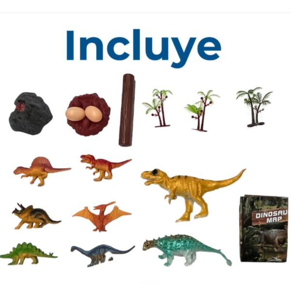 T-rex Dinosaurio Con Juguetes De Dinosaurios Para Niños Kit Habitat - Imagen 2