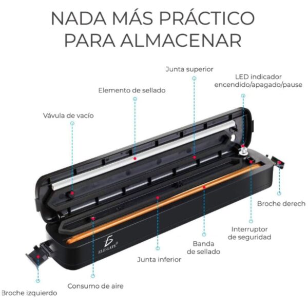 Selladora De Alimentos Al Vacío Vacuum Sealer Portatil - Imagen 5