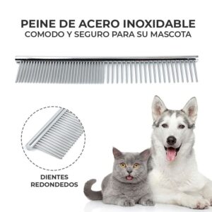 Peine Acero Inoxidable Deslanadorpelo Para Perro Y Gato