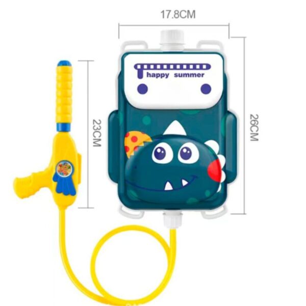 Mochila Tanque Agua Chorros Para Pistola De Agua Dinosaurio - Imagen 3