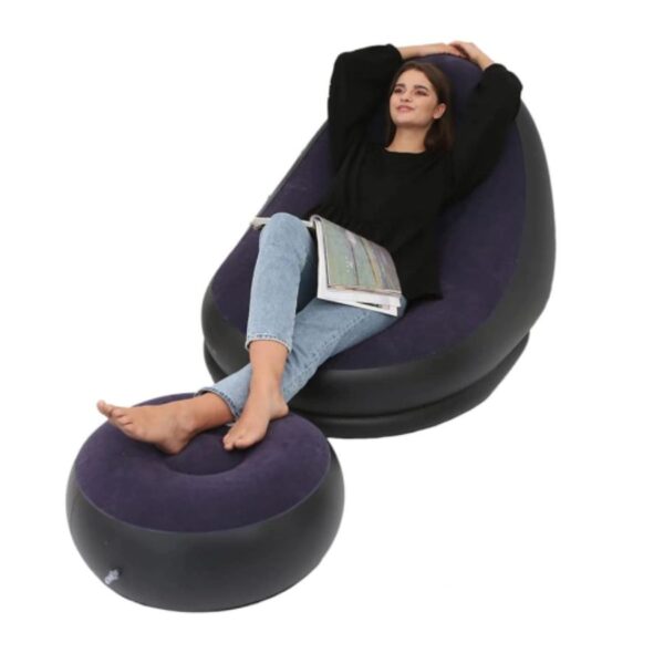 Sillon Sofa Inflable Portatil Plegable Con Reposapies - Imagen 3