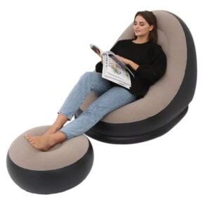 Sillon Sofa Inflable Portatil Plegable Con Reposapies