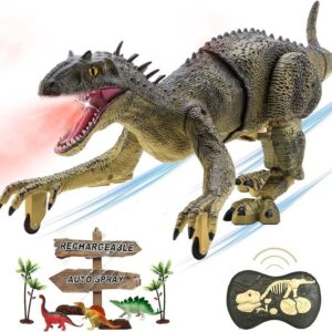 Dinosaurio De Radio Control Y Luz Led Humo Rc Leader