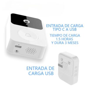 Timbre De Puerta Inalámbrico Con Mirilla Lcd Cámara Wifi