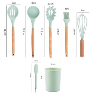 Set de Utensilios de Cocina 12 pz Mango de Madera y Silicona