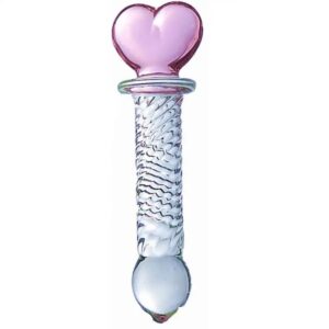 Dildo Consolador Cristal Varita Corazón Texturizado