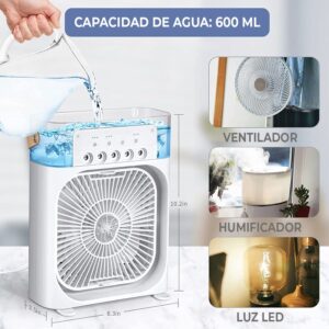 Aire Acondicionado Con Humidificador Tanque De Agua Luz Led